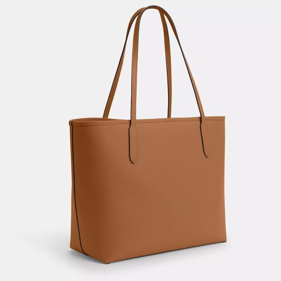 NWT - COACH City Tote Bag - CR111 Pebbled Leather/Silver/Light Saddle - $398 - Picture 5 of 15